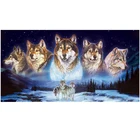 Большой 5D Diy Daimond картина луна волки семья Алмазная вышивка полный квадратный круглый крестиком набор свадебные DecorationZP-1308