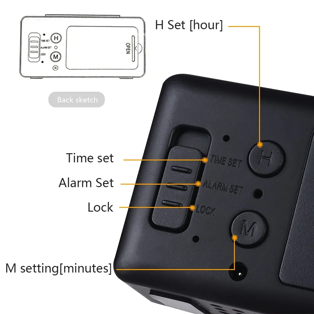 

Digital Mirror LED Display Alarm Clock Simple Desk Clock With USB For Kids