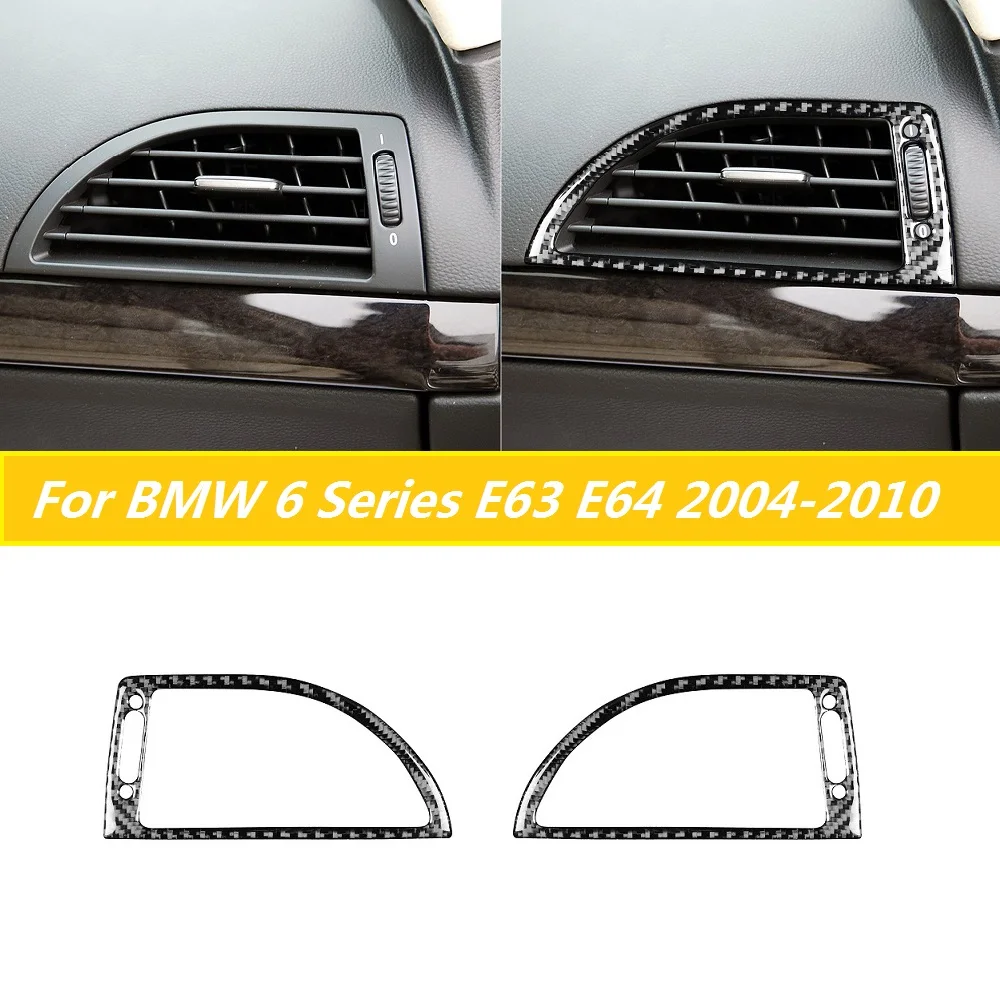 

Carbon Fiber Car Dashboard Air Vent Outlet Frame Cover Trim Accessories Fit For BMW 6 Series E63 E64