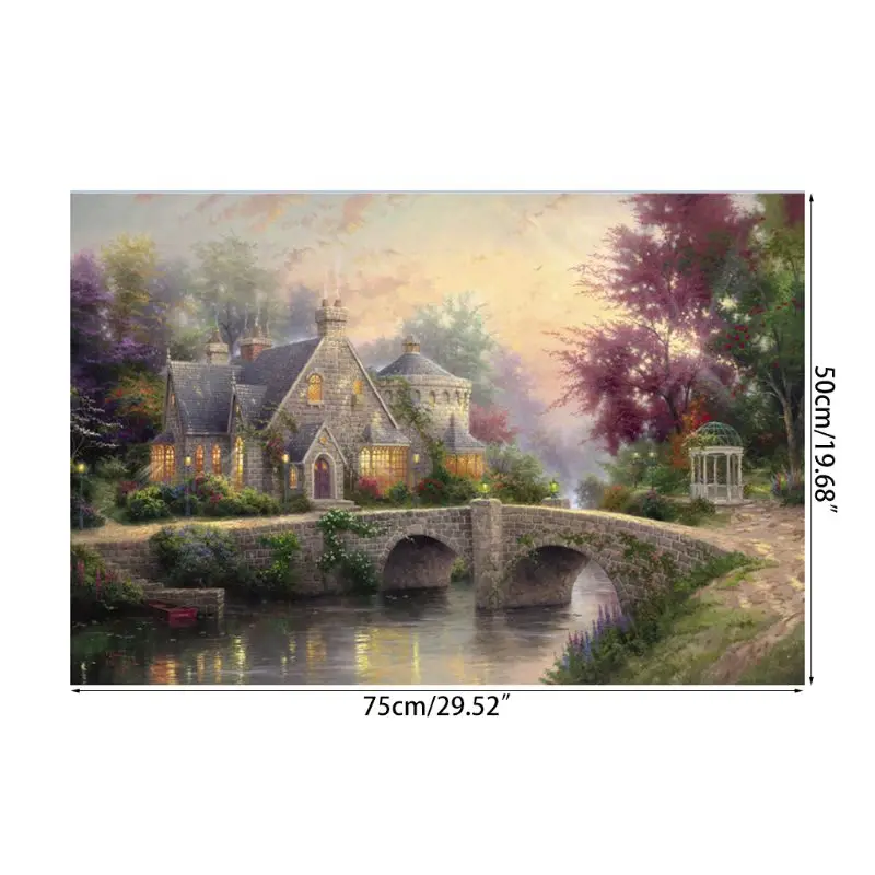 

Jigsaw Puzzles 1000 Pieces for Adults Kids Large Puzzle Game Toys Gift Fun, Relaxing and Challenging，Cottage