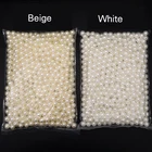 Бусины из искусственного жемчуга, поделки для модных ювелирных изделий из АБС-пластика, свободная жемчужная цепочка, украшение белого, бежевого цветов, полный размер 3-20 мм