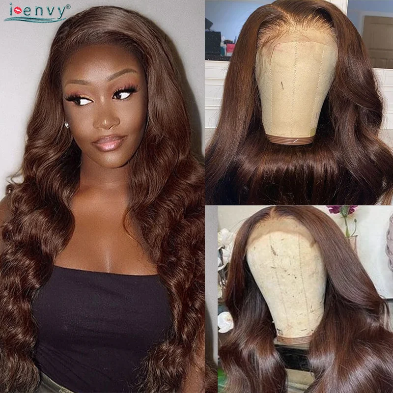 

Colored Transparent Lace Front Wig Brown Ginger 13X4 Body Wave Lace Frontal Wig Human Hair Wigs For Women Peruvian HD Remy Hair