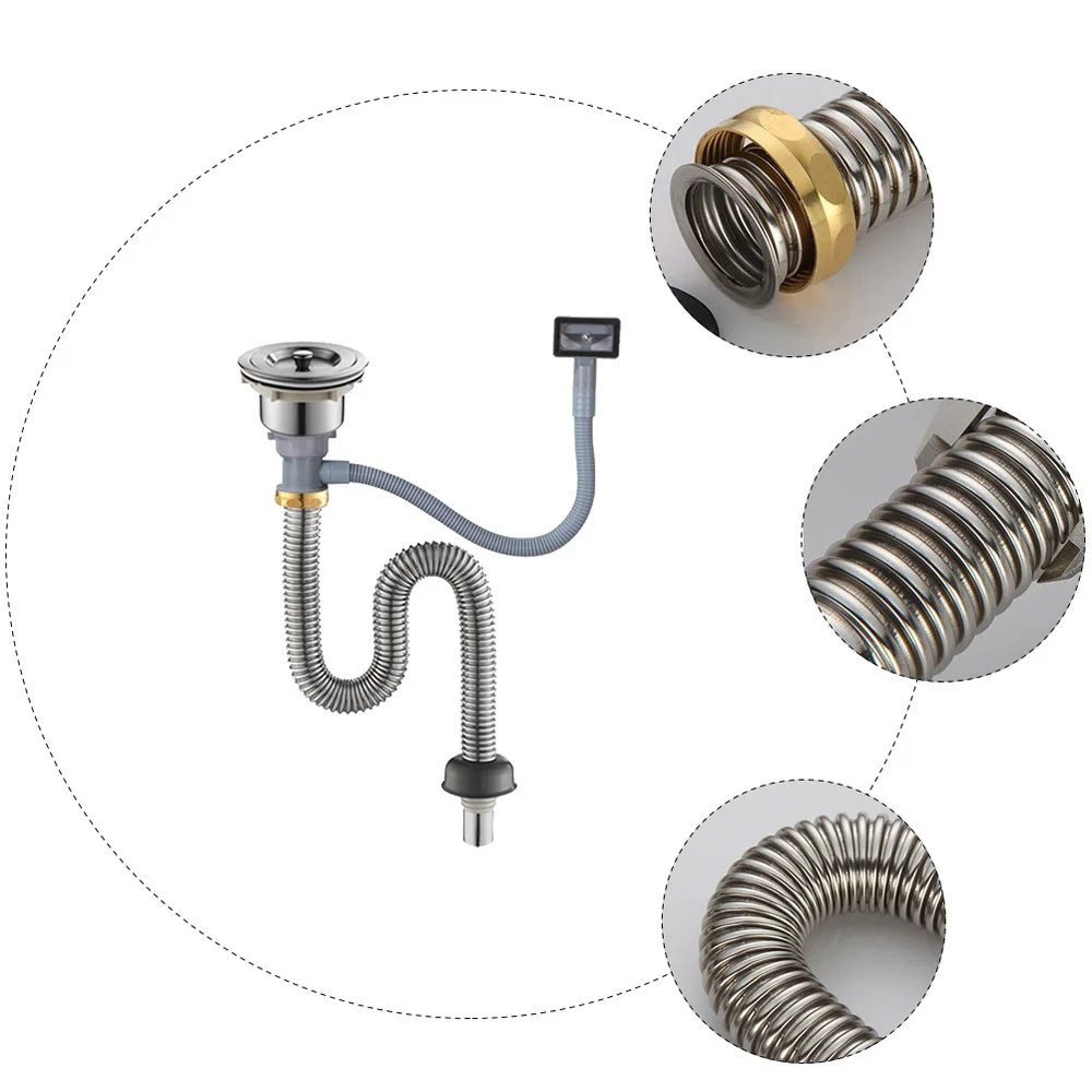 

1Pc Kitchen Sink Downcomer Stainless Sink Pipe Sink Drainer Kitchen Accessory