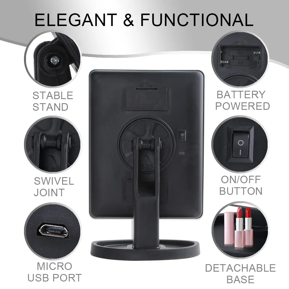 Зеркало для макияжа с 16/22 светодиодный светильник косметический гибкий