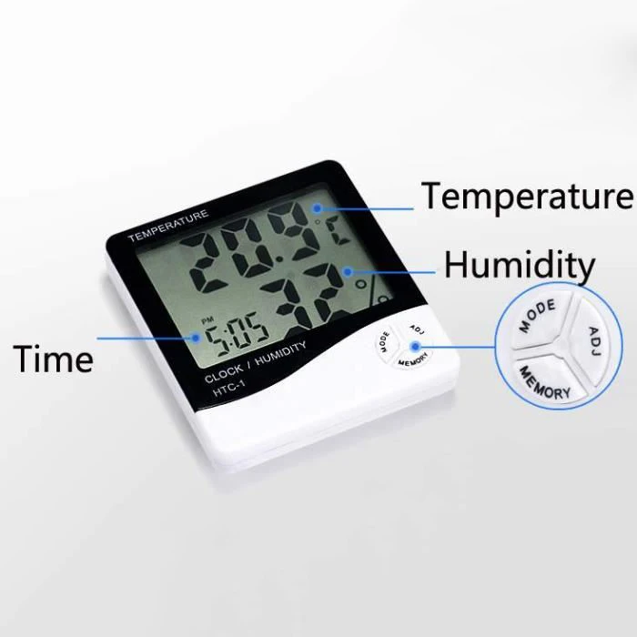 

LCD thermometer hygrometer temperature humidity meter alarm