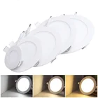 3 Вт-25 Вт круглый светодиодный панельные утопленные светильники кухня потолочная лампа для ванной AC85-265V светодиодный светильник теплый белыйхолодный белый Бесплатная доставка