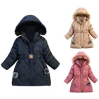 Детское зимнее утепленное пальто, парки, зимние пальто для девочек, куртка на молнии, толстая зимняя толстовка с помпонами, верхняя одежда, теплые пальто для новорожденных
