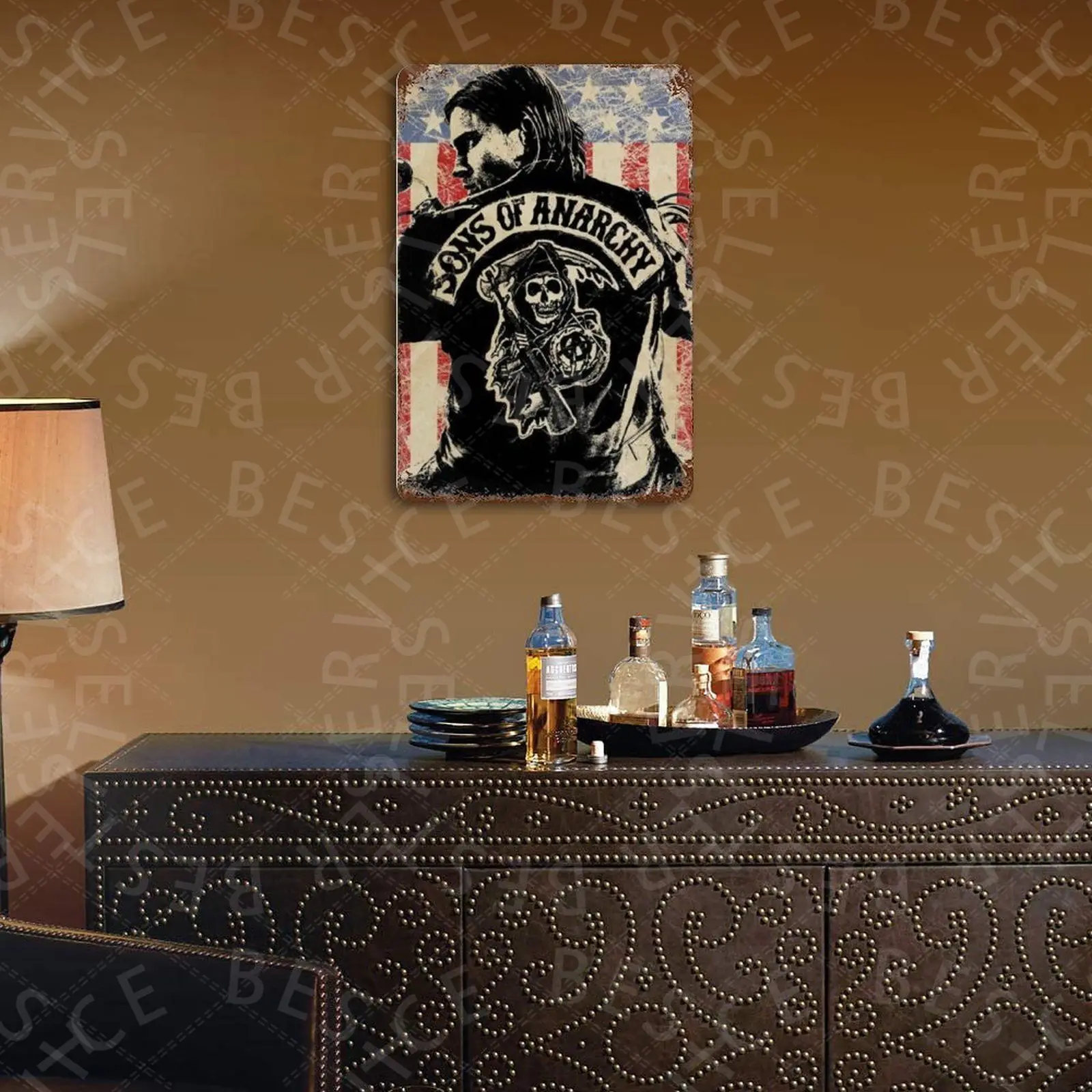 

Sons Of Anarchy Metal Plate Tin Sign Personalized Living Room Decorative Plaques Iron Painting Home Decor 20*30cm