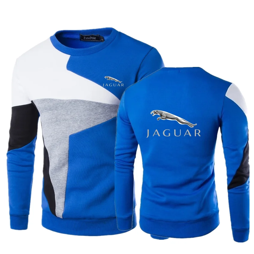 

Jaguar Car Letter Printing 2021New Men Hot Sale High Quality Office Casual Long Sleeve Sweater Fashion Personality Patchwork Top