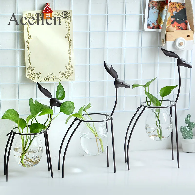 Украшение в скандинавском стиле с оленем золотые железная проволочная ваза