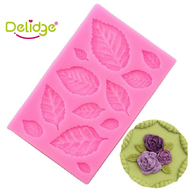 

Delidge 1pc Leaf Shaped Silicone Mold Fondant Mold Cake Decoration Chocolate Mold DIY Kitchen Pastry Baking Mold Random Color