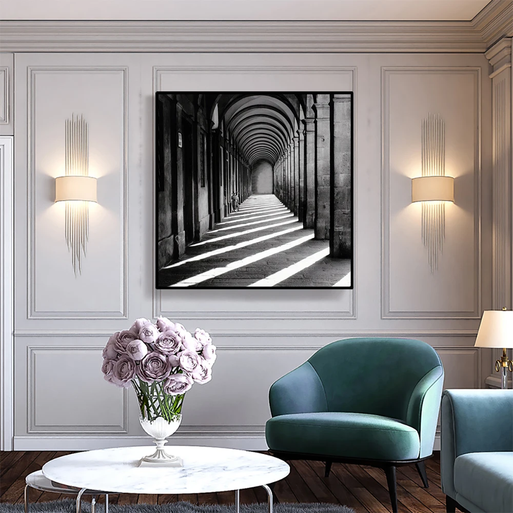 

Fashion Black Corridor Canvas Painting Abstract Poster Print Wall Art Picture for Living Room Table Decoration Salon Home Decor