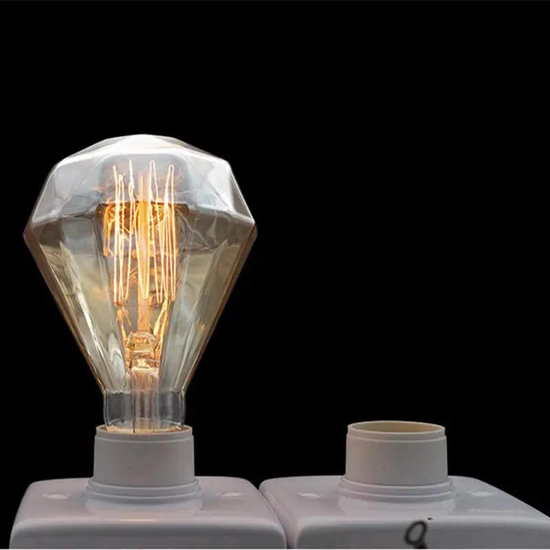 110V 40W электрическая лампочка эдисона E27 Винтаж светильник лампы алмаз Форма