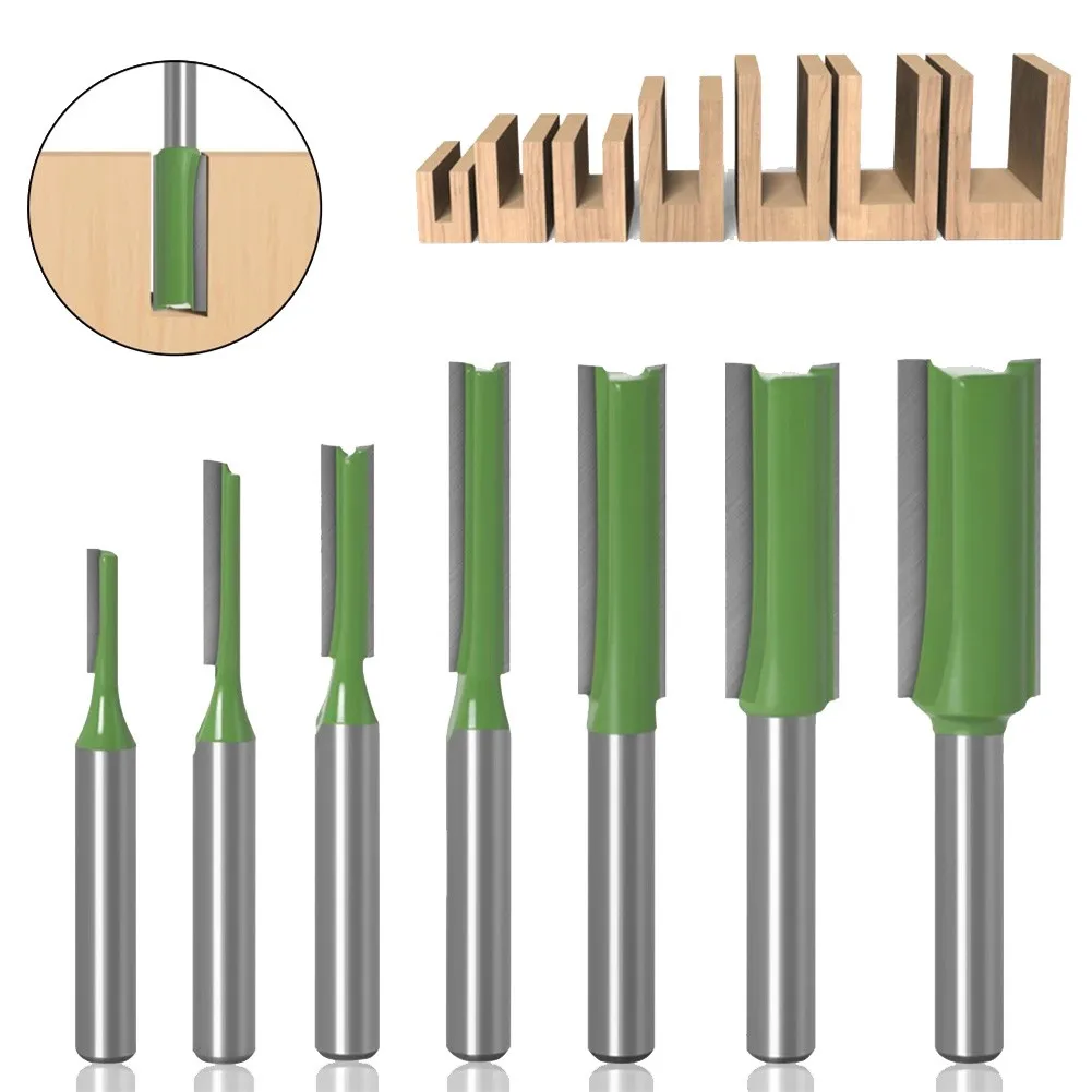 

6mm Shank Flush Trim Router Bit Bearing Blade Template Wood Milling Single Double Flute Straight Cutter Carving Pattern Bit