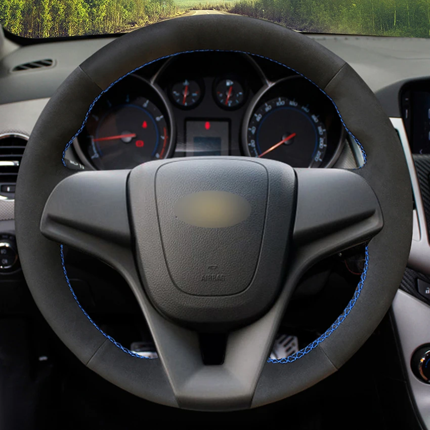 Hand Sew Black Suede Car Steering Wheel Cover for Chevrolet Cruze 2009 2010 2011 2012 2013 2014 Aveo 2011-2014 Orlando | Автомобили и