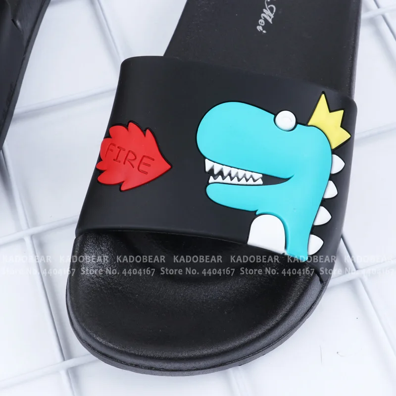Детские летние тапочки с рисунком динозавра Домашняя водонепроницаемая обувь