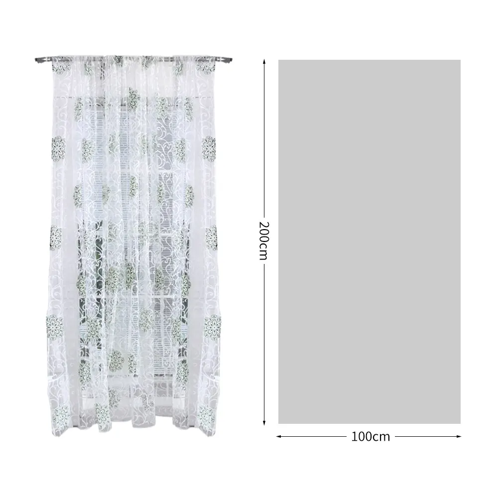 Tulle Sheer Curtain For Living Room Flower Ball Kitchen Voile Curtains Bedroom Home Decor | Дом и сад