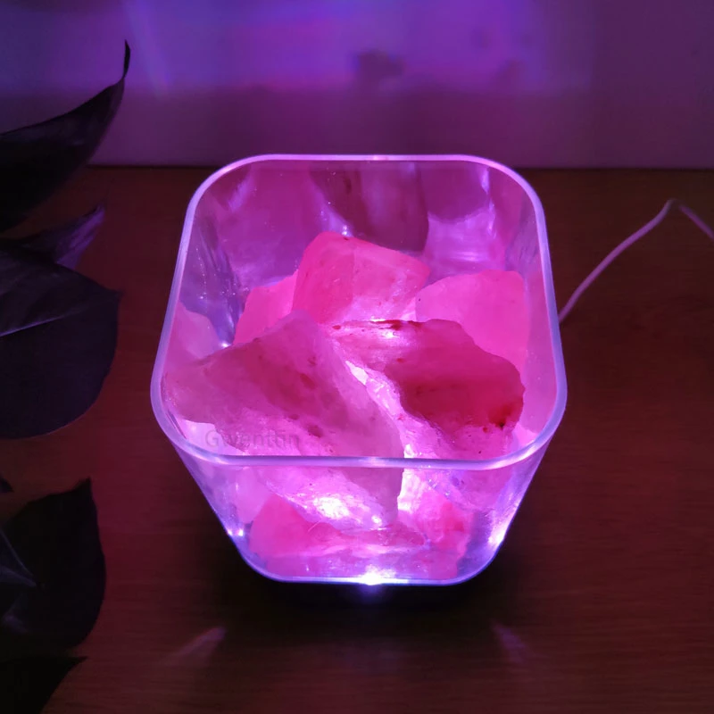 Хрустальная лампа из гималайской соли, светодиодный Ночной светильник с usb-портом для домашнего декора, домашние ночные светильники, настольный прикроватный светильник для спальни, Luminaira