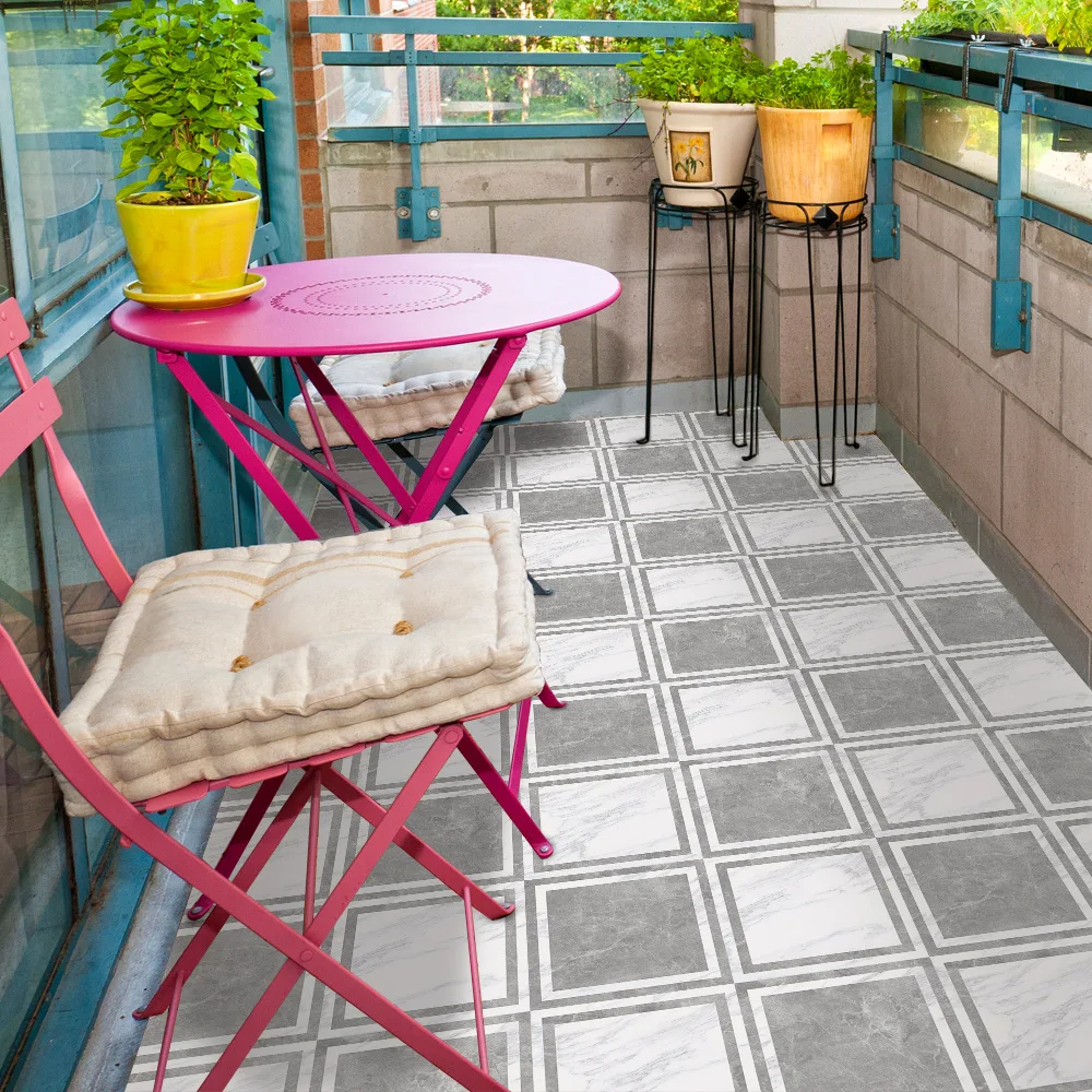 Самоклеящиеся напольные плитки Funlife белые серые мраморные виниловые полы для