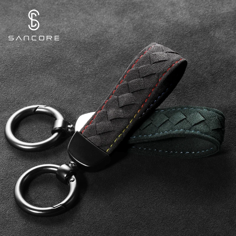 SanCore деловой стиль Алькантара автомобильный брелок для ключей ремешки 5 цветов