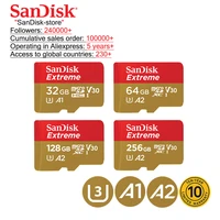 sandisk 100 original sandisk extreme memory card 32gb 64gb 128gb 256gb sdhc class 10 u3 micro sd tf card 10 year warranty