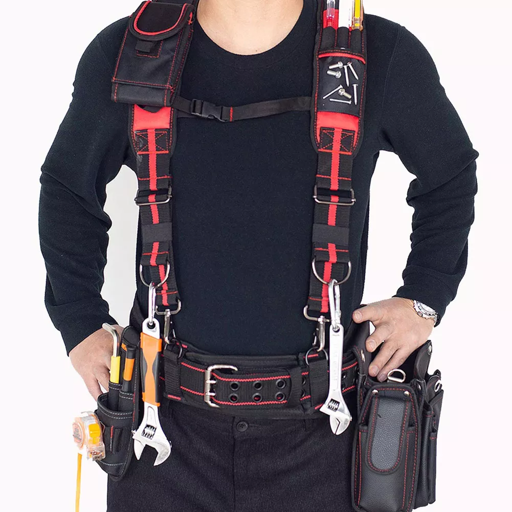 Tool Belt Suspenders Multifunction Can Hang Tool Bag H-Shaped Adjustable Hanging Electrician Heavy Work Tool Suspenders