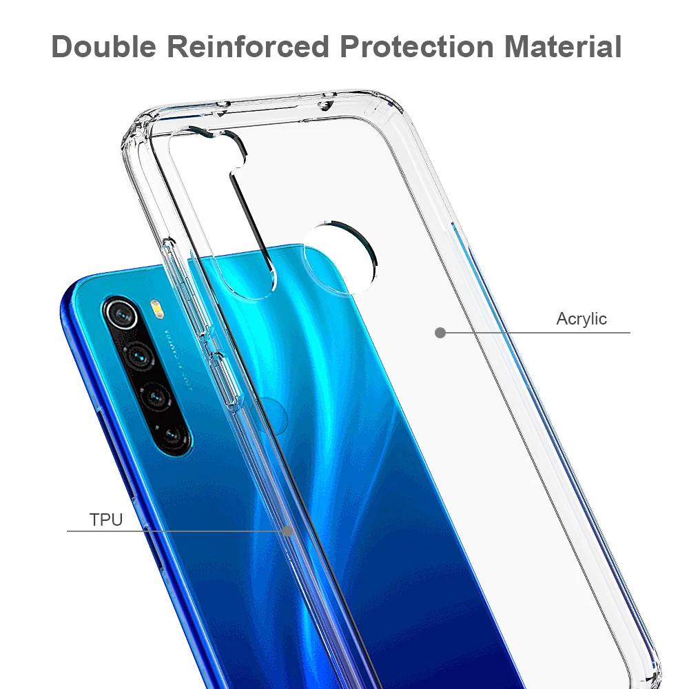 Мягкий Силиконовый ТПУ/ПК чехол для Xiaomi Redmi Note 8 Pro чехлы оболочка ударопрочный
