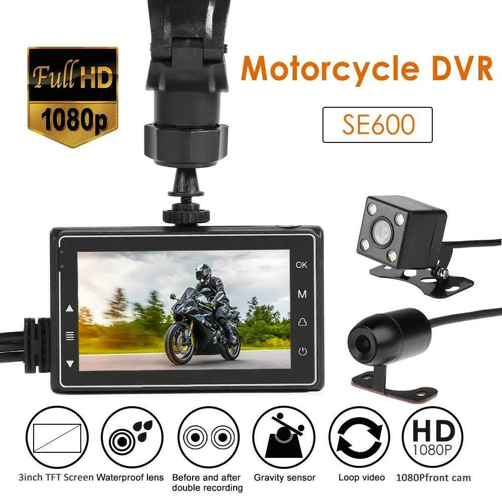

MOV format Dual Camera Motorcycle DVR Video Recorder 7740 CV06 3.0-inch color 16:9 HD screen 1920*1080 front camera