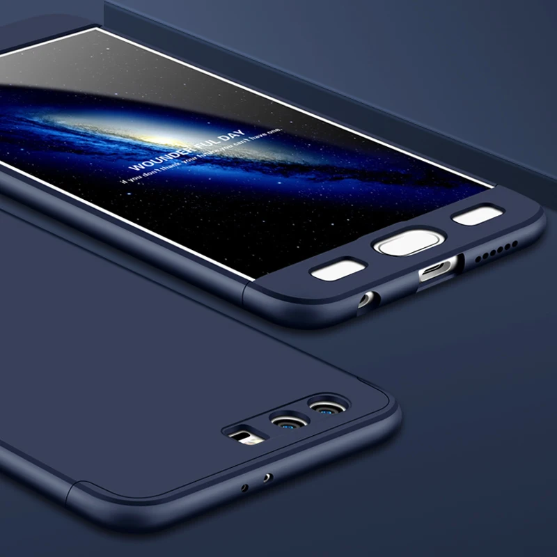 Синий UPaitou 360 градусов полный Чехол красный чехол для huawei Honor 9 STF-L09 чехол Роскошный 3 в 1 Жесткие ПК-чехлы Чехол для Honor 9 чехол - Цвет: Синий