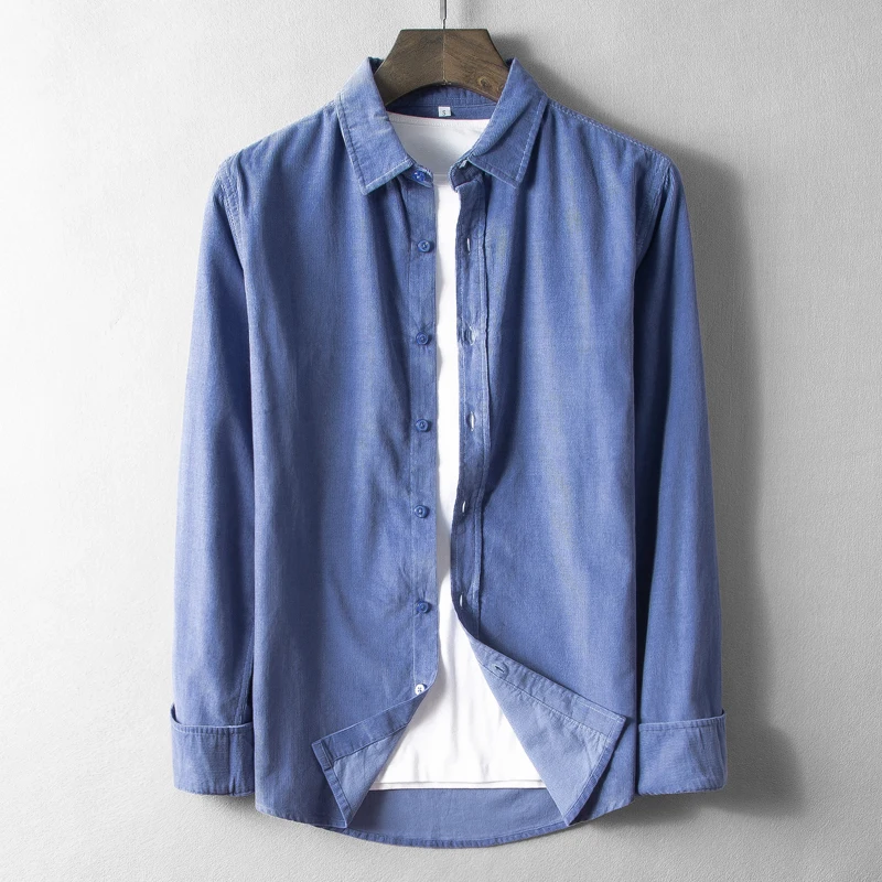 Лимонно желтый цвет мужские рубашки брендовая осенняя и весенняя рубашка для