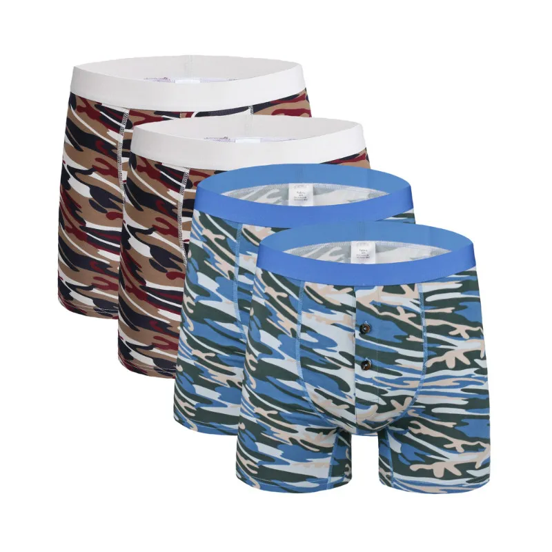 4Pcs 1145 Mix A25 Модное мужское хлопковое нижнее белье, Длинные боксеры, шорты, трусы, трусики, сексуальные боксеры, мужские трусы, шорты для мужчин размера плюс, нижнее белье - Цвет: 4Pcs 1145 Mix A25
