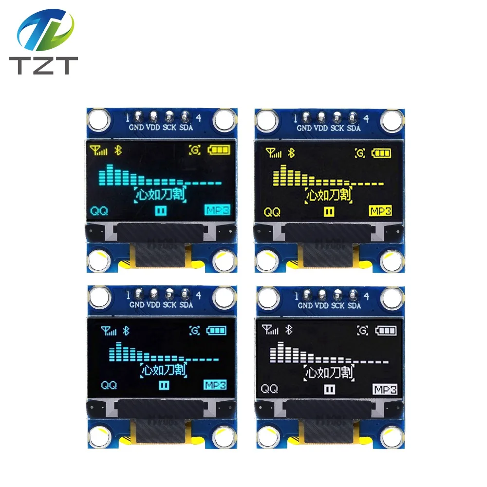 Модуль ЖК дисплея TZT 0 96 дюйма IIC Серийный белый 128X64 I2C SSD1306 12864 плата с экраном GND VCC