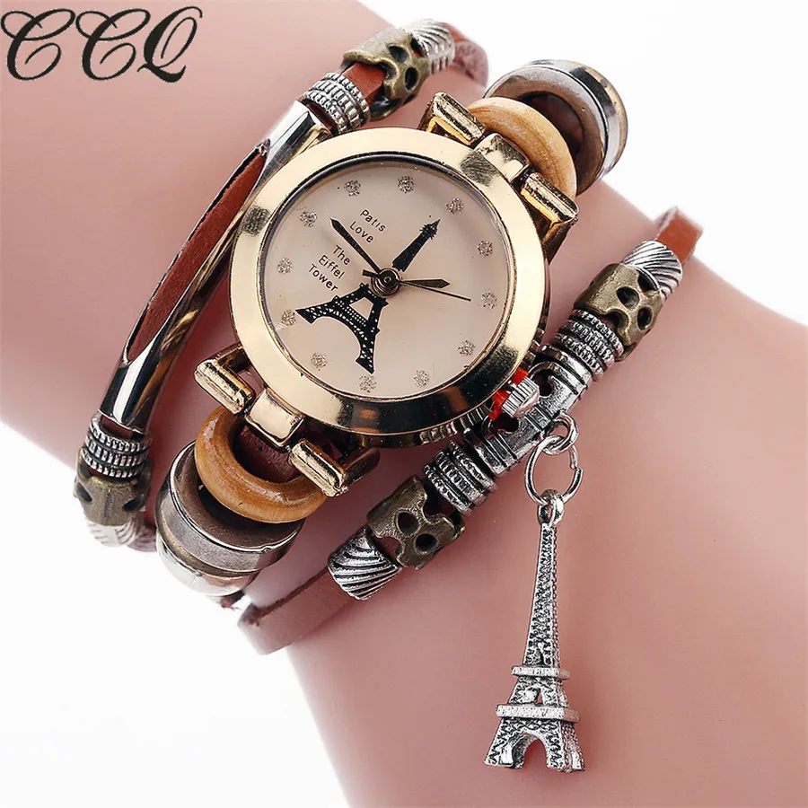 Женские часы для девушек популярные женские кожаный браслет Montre Femme с цветком