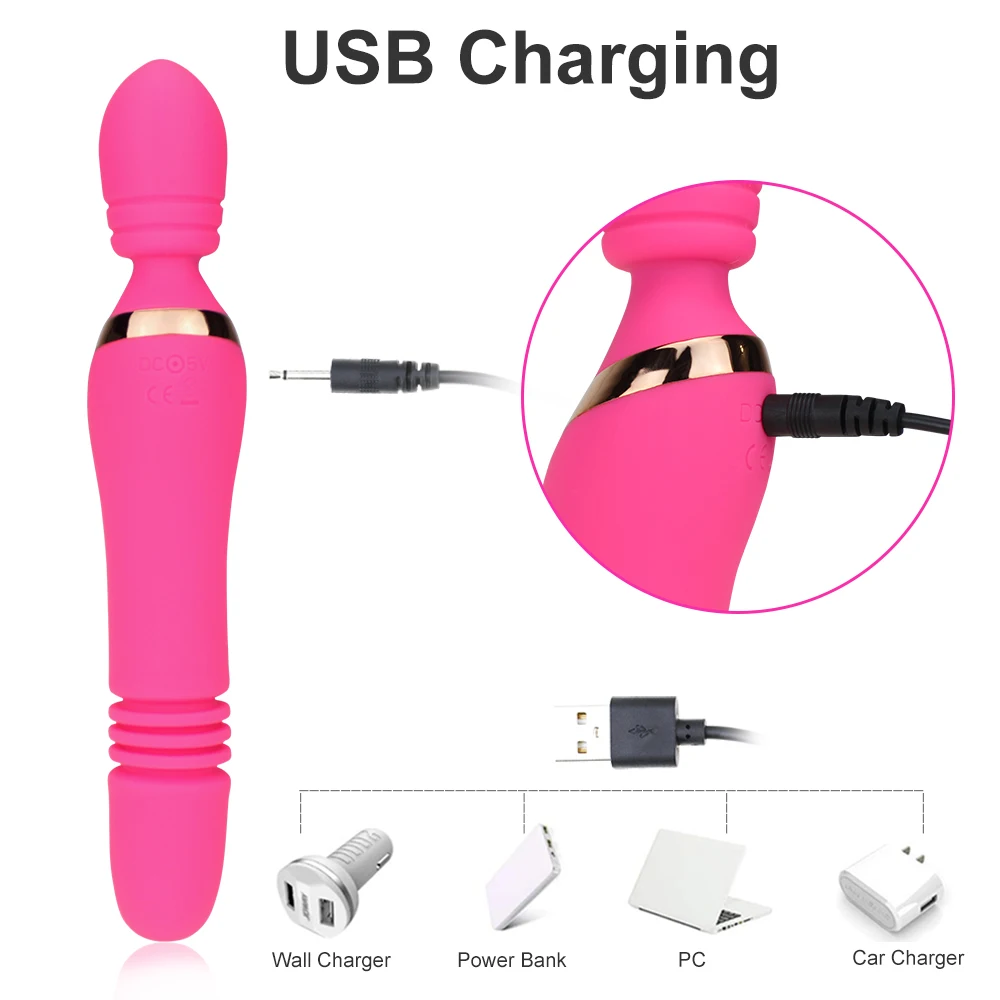 Дилдо вибратор телескоп 7 шаблонов вибрации нагреваемый интимные игрушки для