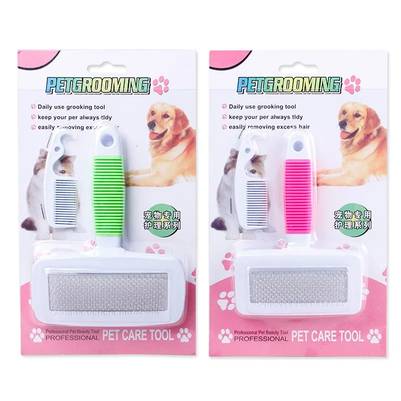 

2018 New Pet Dog Beauty Massage Combs Multi-Function Non-Slip Plastic Handle Dog Bath Massage Brush