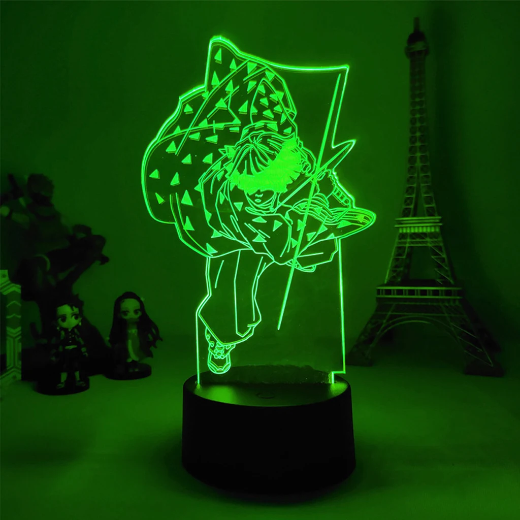 

Led Night Light Kid Anime Figure Lamp Demon Slayer For Holiday Atmosphere Bedroom Party Decor Festival Nightlights Birthday Gift