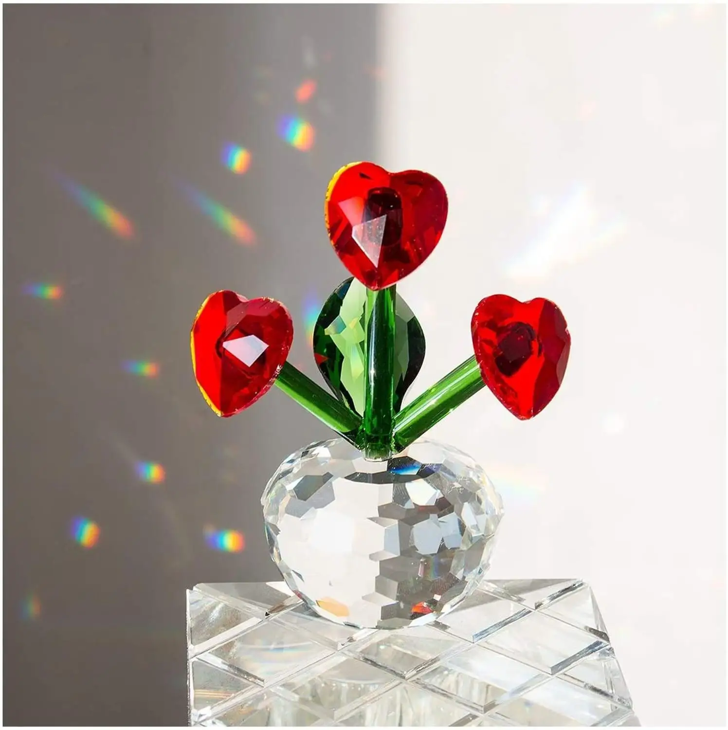 Украшения H &amp D в виде красных кристаллов сердца цветов пресс-бумаги подарок