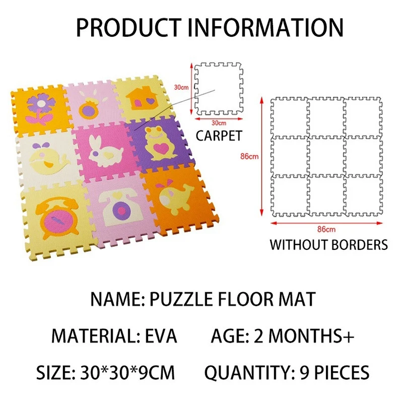 

Kids Foam Floor Mat Thick Piece Baby Removable Cartoon Play Mat Puzzle for Crawling Climbing for Home Bedroom Living Room Tatami