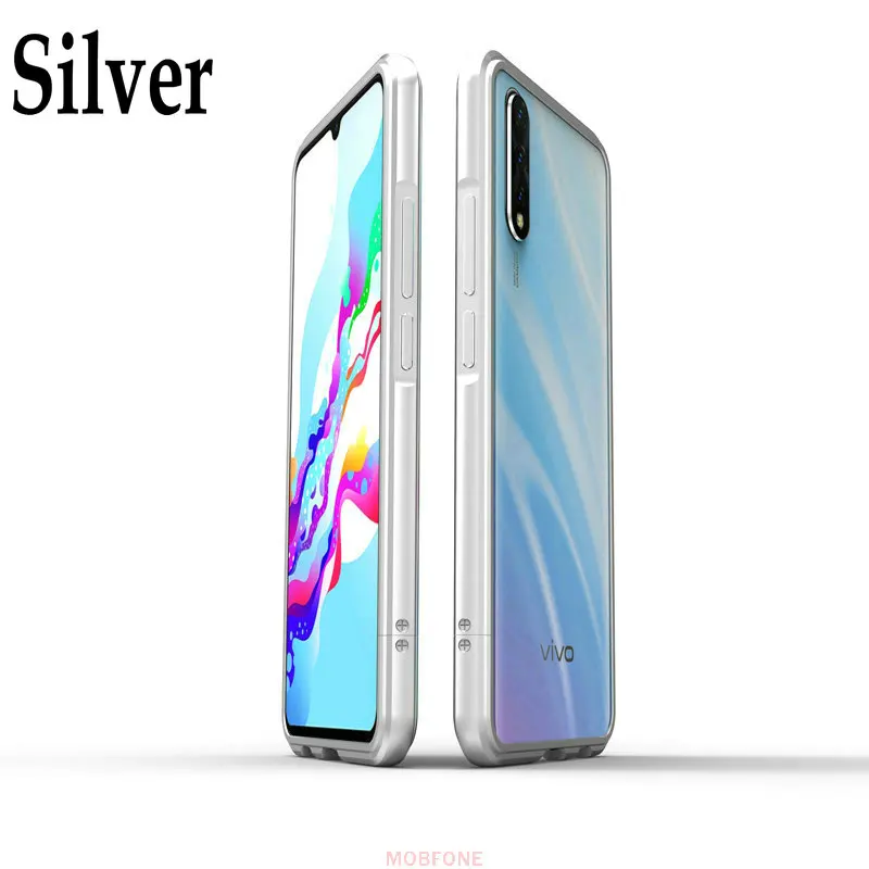 Vivo S1 V1907 6,38 ''Z5 Y7s рамка роскошный тонкий противоударный защитный чехол Vivo IQOO Neo/V17 NEO Алюминиевый металлический бампер крышка Капа - Цвет: Серебристый