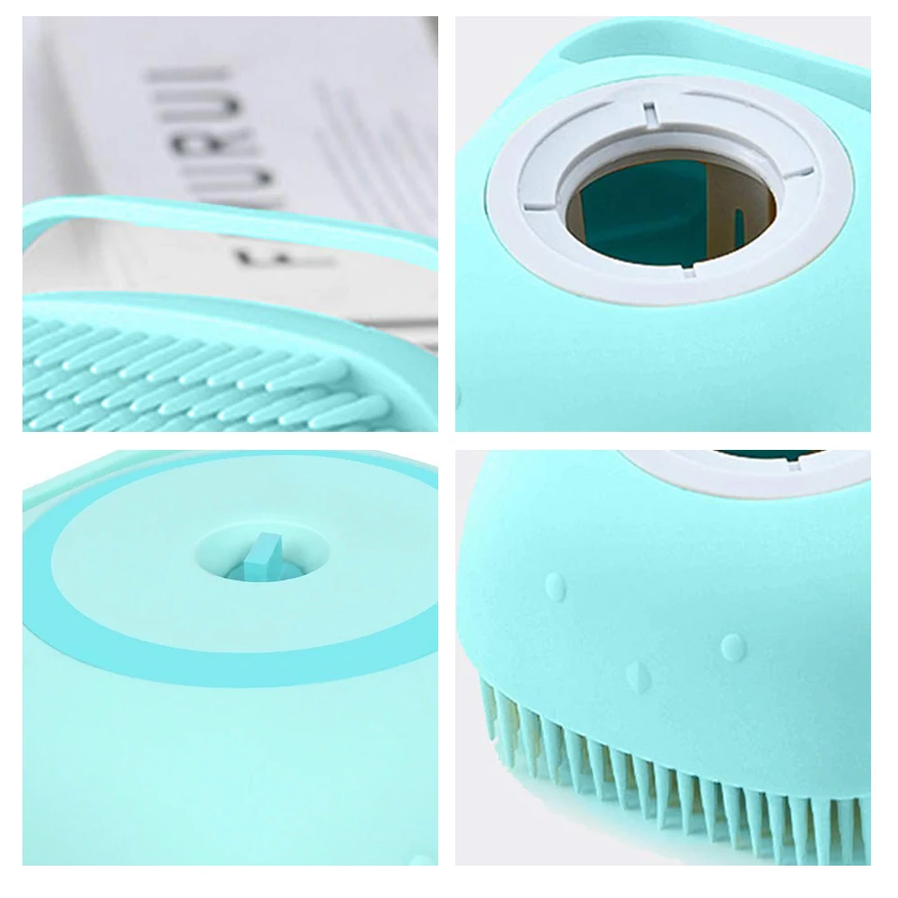 Щетка массажер для собак и кошек Мягкая силиконовая щетка груминга мытья купания