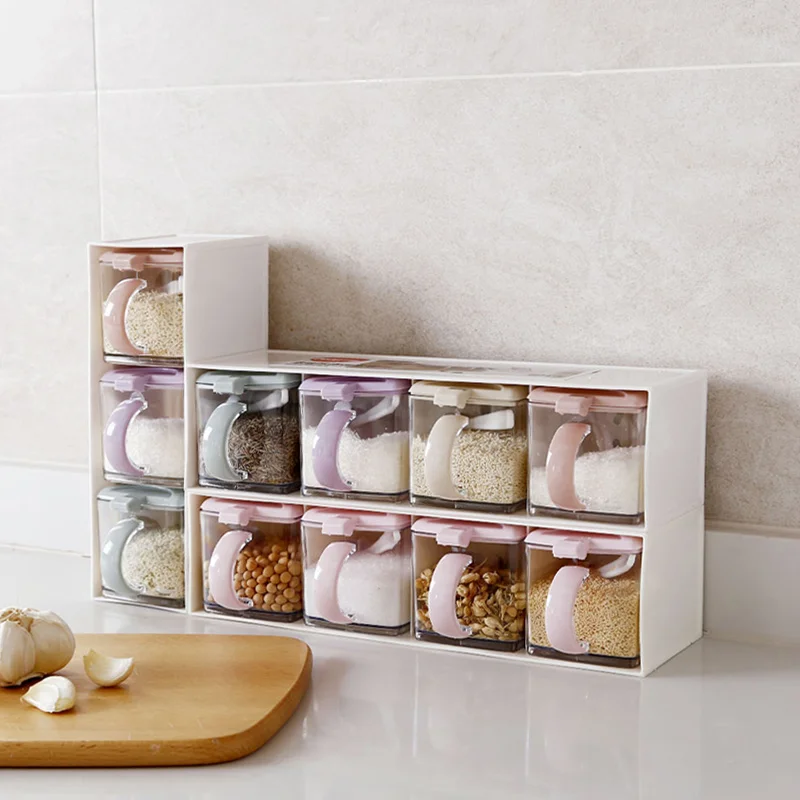 4 шт./компл. емкость для хранения специй тип ящика набор коробок приправ кухонный