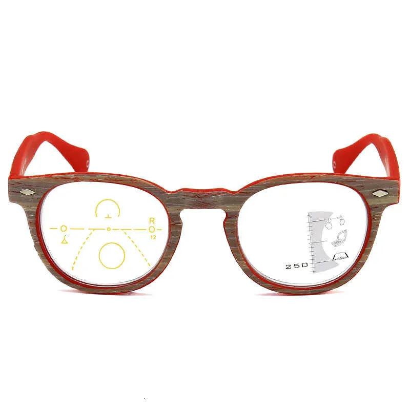 Прогрессивные многофокальные очки с деревянным храмом анти синий светильник для