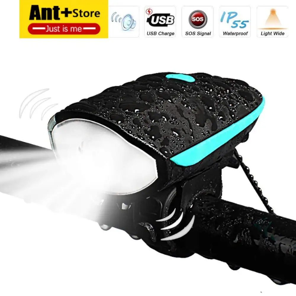 Велосипедный светильник USB Перезаряжаемые 2in1 головной с громким