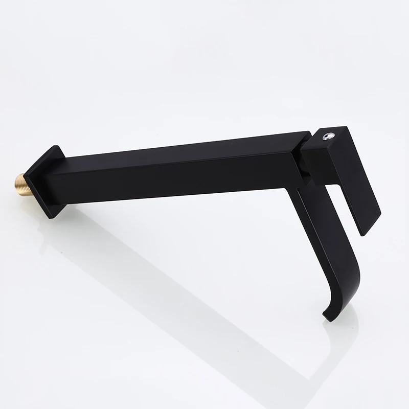 

Matte Black Basin Sink Faucet Single Lever Cold Water Tap Deck Mounted Stainless Steel Waterfall Bathroom Sink Washing Tap