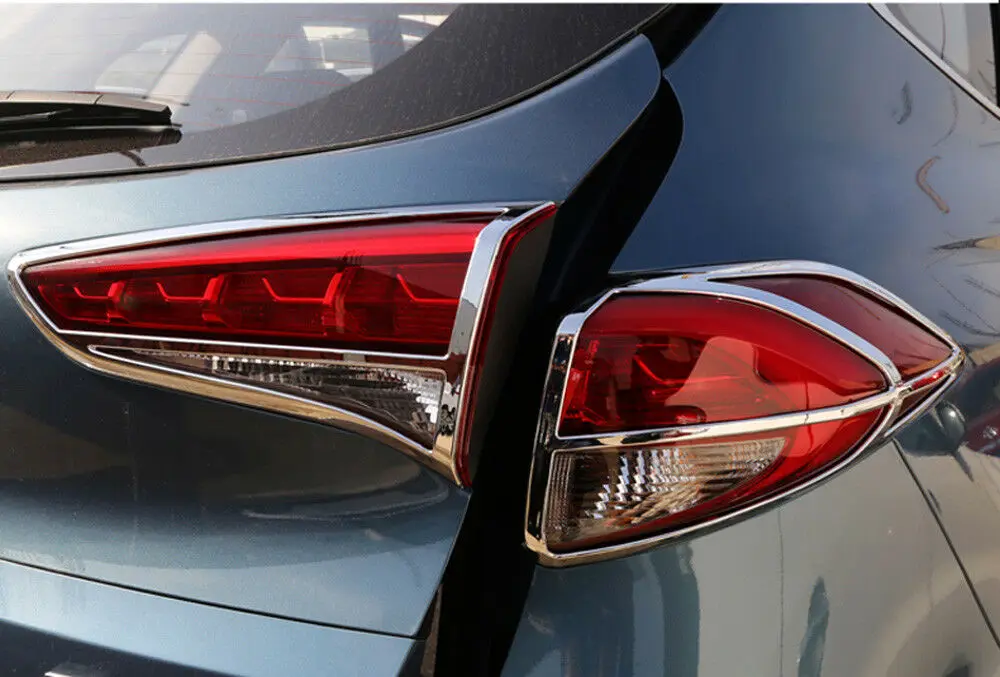 

For Hyundai Tucson 2016-2018 SUV Chrome Rear Tail Light Lamp Cover Trim Frame