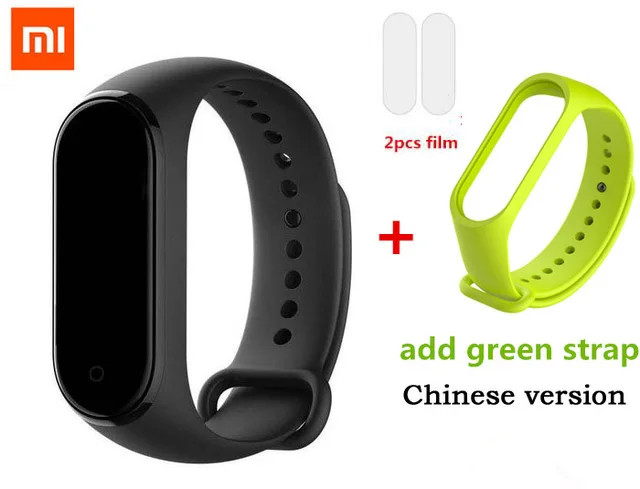 add Green strap Xiaomi Mi-браслет 4 смарт-Браслет фитнес-браслет AI Bluetooth 5,0 AMOLED цветной сенсорный экран AI частота сердечных сокращений - Цвет: add Green strap