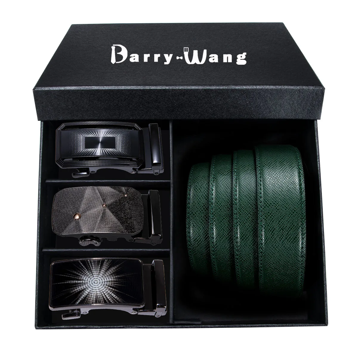 2154-2156-2170DMI PT-0010 Barry. Wang, автоматическая пряжка, натуральная кожа, роскошный зеленый ремень для мужчин, 110-130 см, длинная Пряжка из сплава, мужской ремень, Подарочная коробка, наборы - Цвет: 2154-2156-2170DMI
