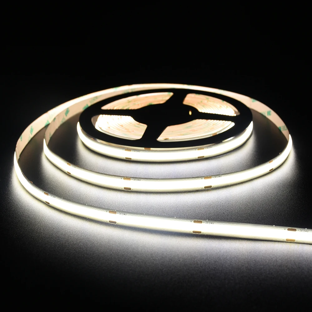 IP20 5M CRI90 High Density Flexible FOB COB Led Light 320 480 528 LEDs DC12V 24V 2700K 3000K 4000K 6000K Linear Strip | Лампы и