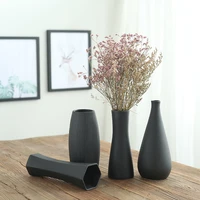 ceramic vase simple small fresh black pottery living room home furnishings flower arrangement japanese modern black flower dryer