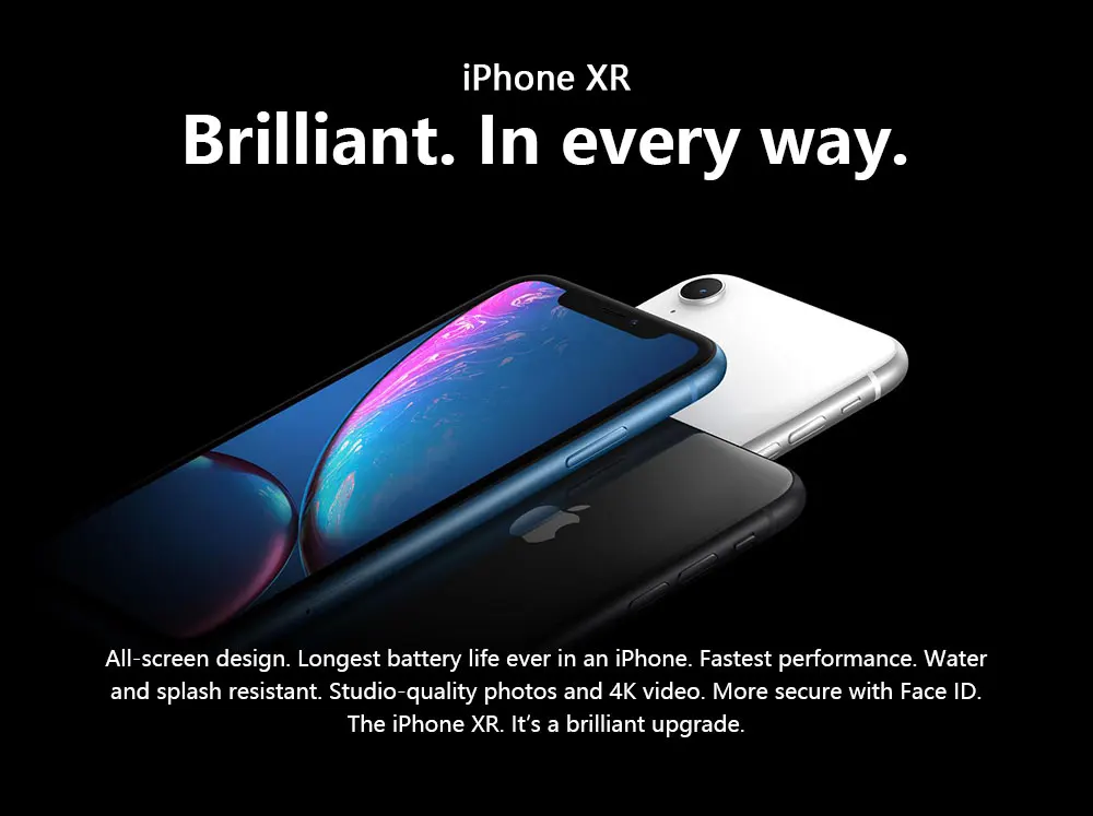 Разблокированный Apple iPhone XR | 6," жидкий retina полностью ЖК-дисплей 64 Гб/128 ГБ/256 ГБ rom 4G Lte Apple смартфон
